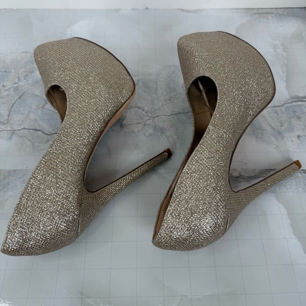 Dream Pairs Elegant Gold Metallic High Heel Platform Dress Pumps Sz 7-Swan 30 - Picture 5 of 13